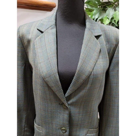 Pendleton Women's Multicolor Wool Single Breasted Two Buttons Fitted Blazer 10 - Picture 3 of 12